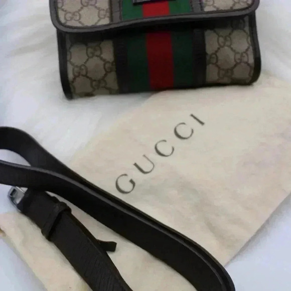🎁Gucci Sherryline Supreme Plus Leather  Waist Pouch - Picture 6 of 16